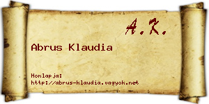 Abrus Klaudia névjegykártya